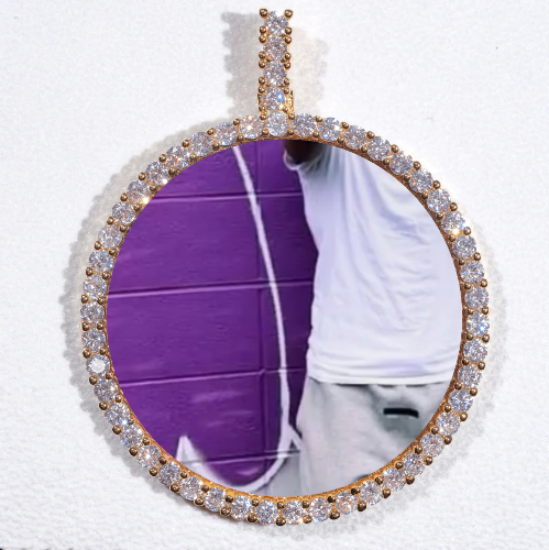 LARGE 3D CIRCLE CUSTOM PICTURE PENDANT