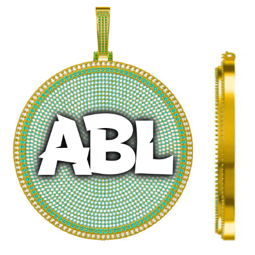 CUSTOM LETTER NECKLACE 3D BIG DISC