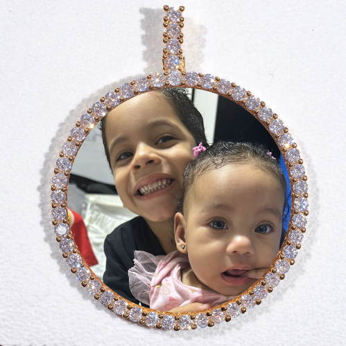 LARGE 3D CIRCLE CUSTOM PICTURE PENDANT