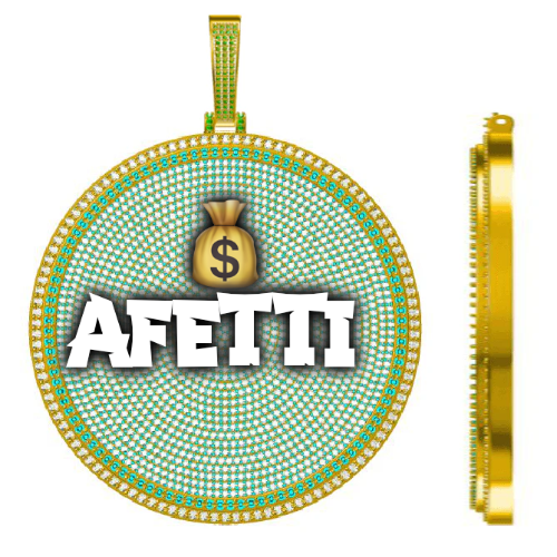 CUSTOM LETTER NECKLACE 3D BIG DISC