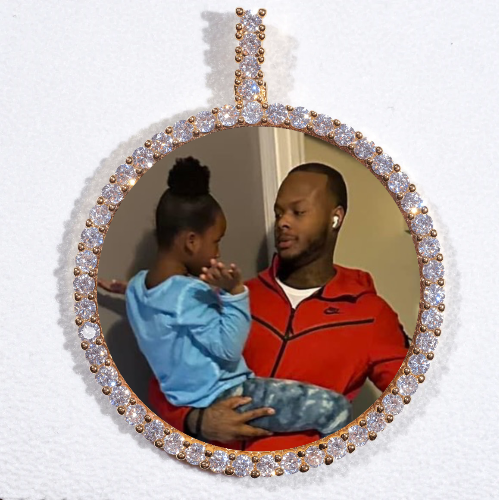 LARGE 3D CIRCLE CUSTOM PICTURE PENDANT