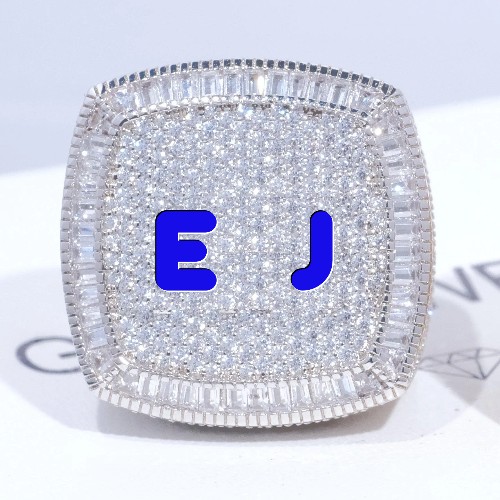 CUSTOM LETTER 3D ICED RING
