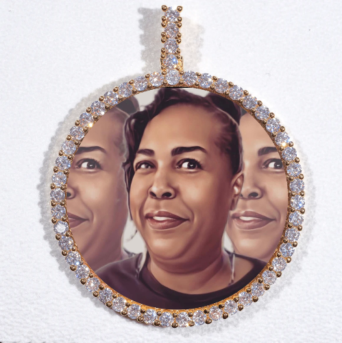 LARGE 3D CIRCLE CUSTOM PICTURE PENDANT