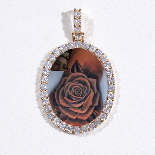 3D Oval Custom Picture Pendant