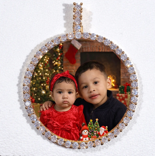 LARGE 3D CIRCLE CUSTOM PICTURE PENDANT