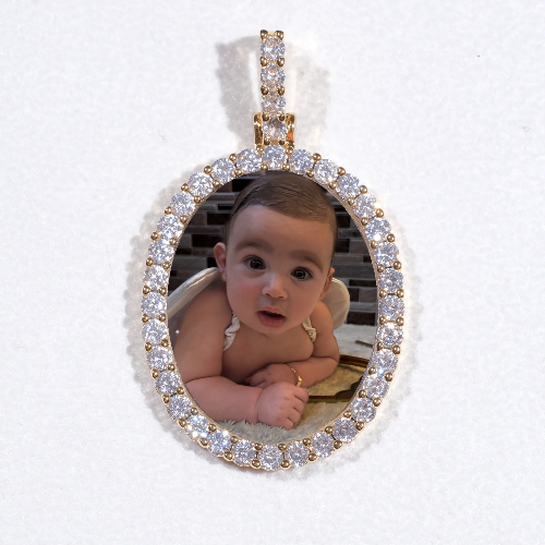 3D Oval Custom Picture Pendant