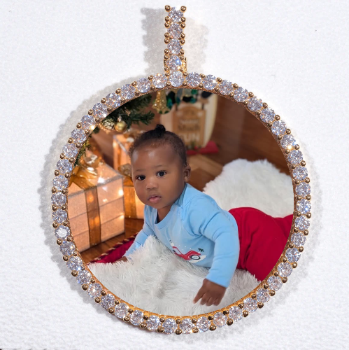 LARGE 3D CIRCLE CUSTOM PICTURE PENDANT