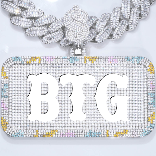 CUSTOM LETTER NECKLACE 3D COLORFUL SQUARE