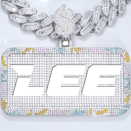 CUSTOM LETTER NECKLACE 3D COLORFUL SQUARE