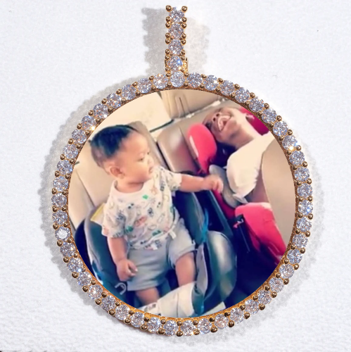 LARGE 3D CIRCLE CUSTOM PICTURE PENDANT