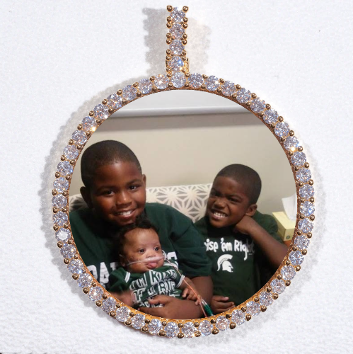 LARGE 3D CIRCLE CUSTOM PICTURE PENDANT
