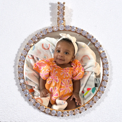 LARGE 3D CIRCLE CUSTOM PICTURE PENDANT