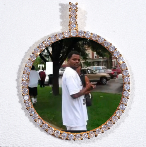 LARGE 3D CIRCLE CUSTOM PICTURE PENDANT