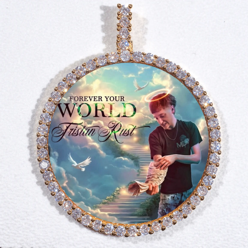 LARGE 3D CIRCLE CUSTOM PICTURE PENDANT