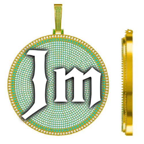 CUSTOM LETTER NECKLACE 3D BIG DISC