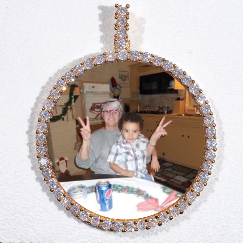 LARGE 3D CIRCLE CUSTOM PICTURE PENDANT