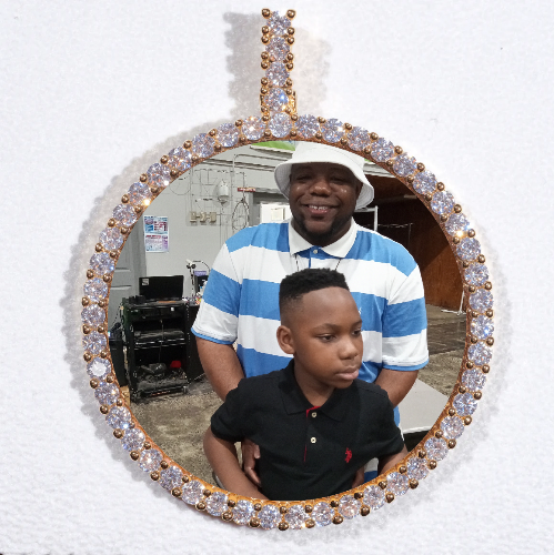 LARGE 3D CIRCLE CUSTOM PICTURE PENDANT