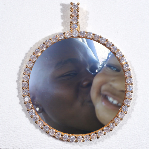 LARGE 3D CIRCLE CUSTOM PICTURE PENDANT