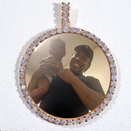 LARGE 3D CIRCLE CUSTOM PICTURE PENDANT