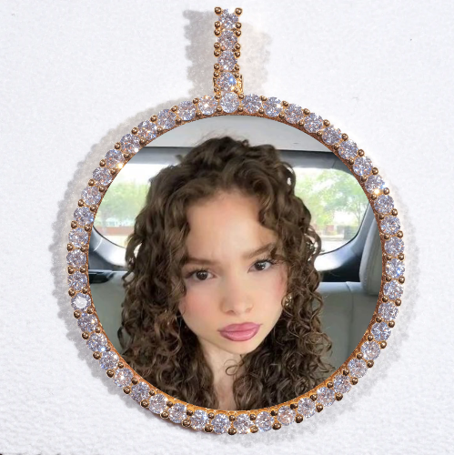 LARGE 3D CIRCLE CUSTOM PICTURE PENDANT