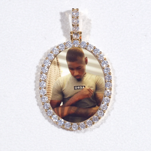 3D Oval Custom Picture Pendant