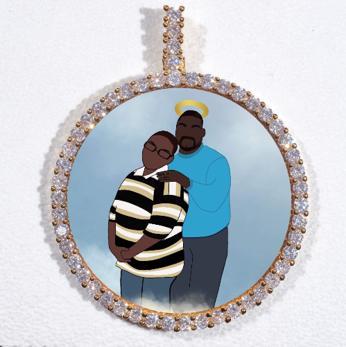 LARGE 3D CIRCLE CUSTOM PICTURE PENDANT