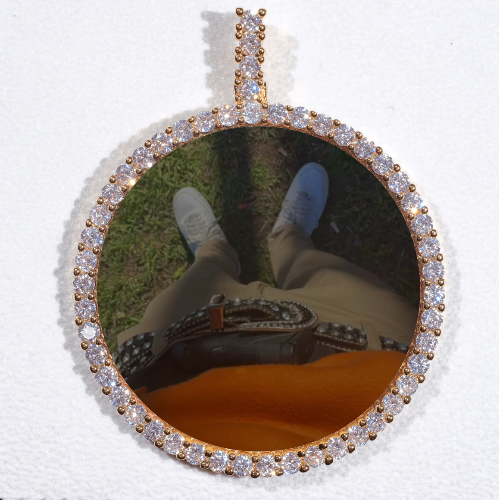 LARGE 3D CIRCLE CUSTOM PICTURE PENDANT