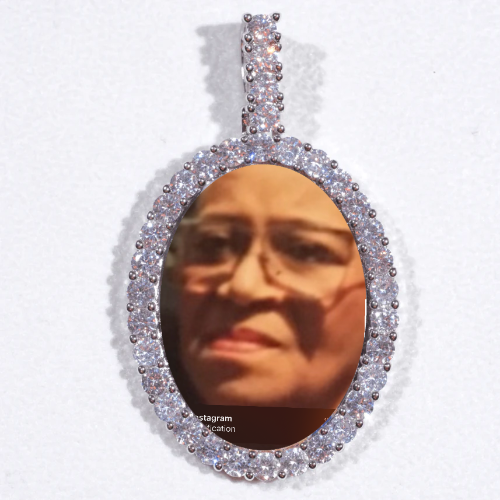 Large 3D Oval Custom Picture Pendant