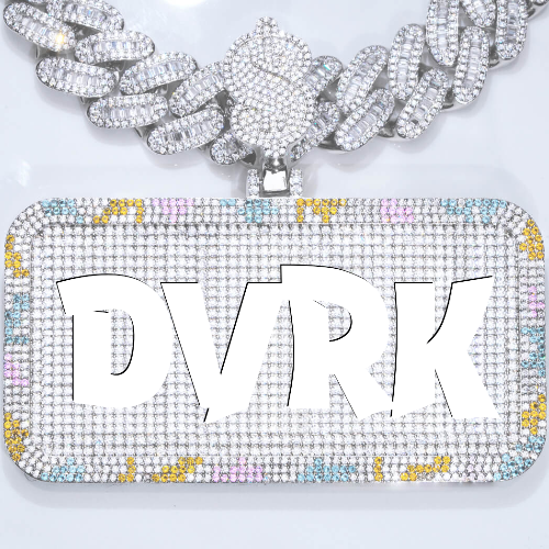 CUSTOM LETTER NECKLACE 3D COLORFUL SQUARE