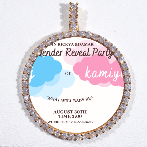 LARGE 3D CIRCLE CUSTOM PICTURE PENDANT