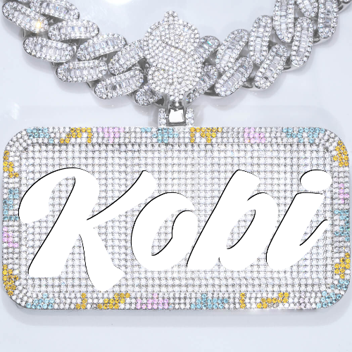 CUSTOM LETTER NECKLACE 3D COLORFUL SQUARE