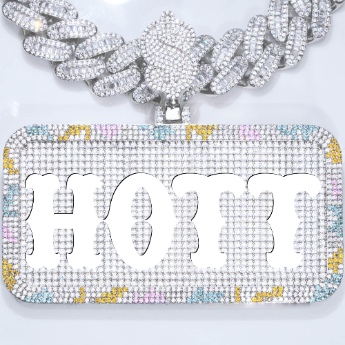 CUSTOM LETTER NECKLACE 3D COLORFUL SQUARE