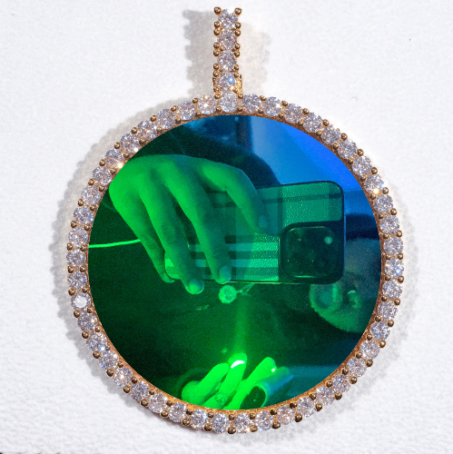 LARGE 3D CIRCLE CUSTOM PICTURE PENDANT