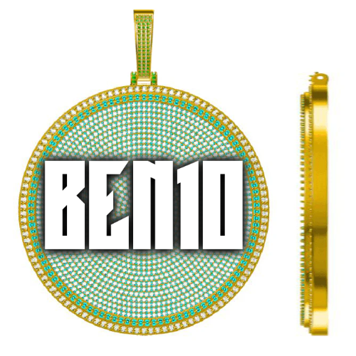 CUSTOM LETTER NECKLACE 3D BIG DISC