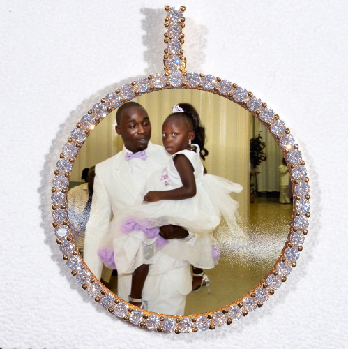 LARGE 3D CIRCLE CUSTOM PICTURE PENDANT