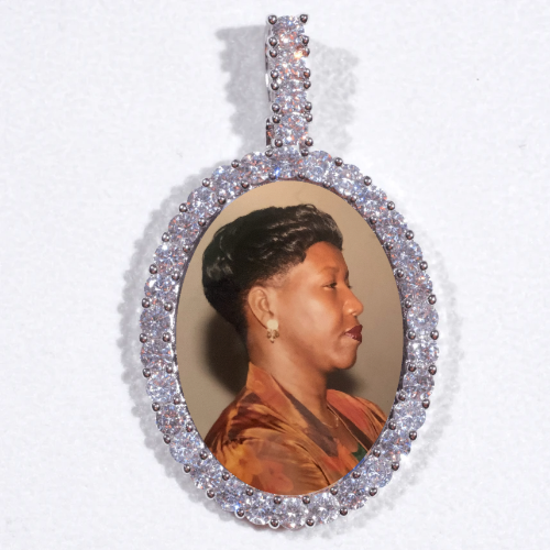 Large 3D Oval Custom Picture Pendant