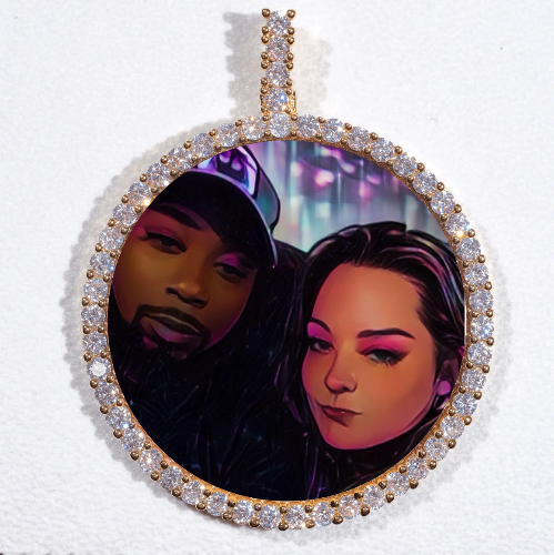 LARGE 3D CIRCLE CUSTOM PICTURE PENDANT
