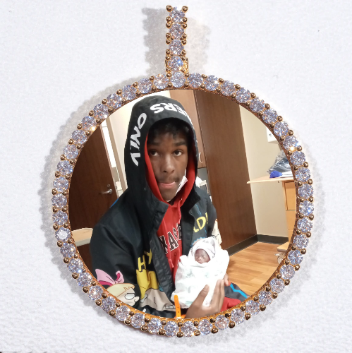 LARGE 3D CIRCLE CUSTOM PICTURE PENDANT