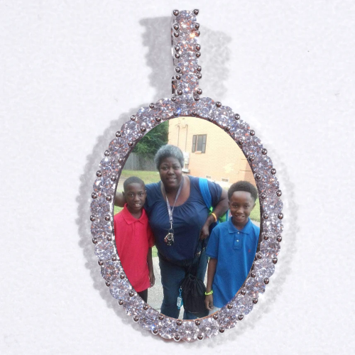 Large 3D Oval Custom Picture Pendant