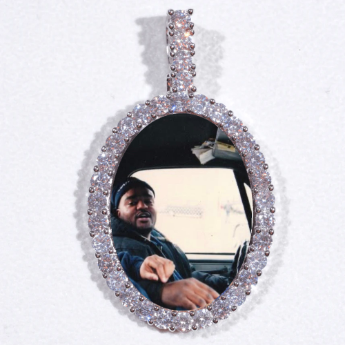Large 3D Oval Custom Picture Pendant