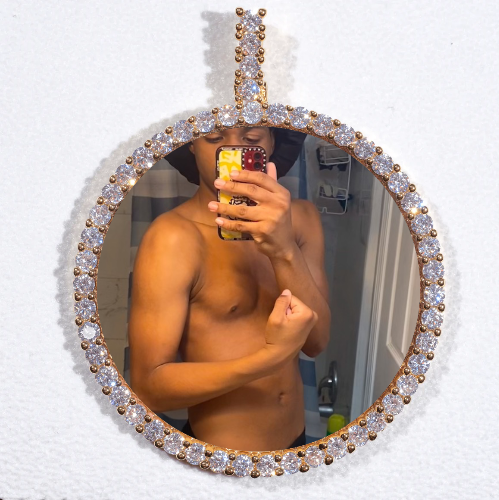 LARGE 3D CIRCLE CUSTOM PICTURE PENDANT
