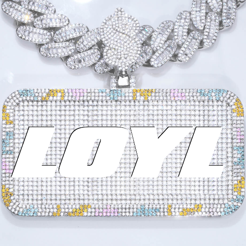 CUSTOM LETTER NECKLACE 3D COLORFUL SQUARE