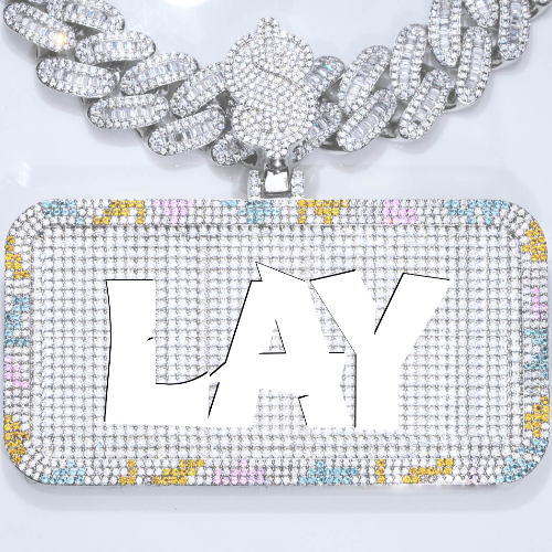 CUSTOM LETTER NECKLACE 3D COLORFUL SQUARE