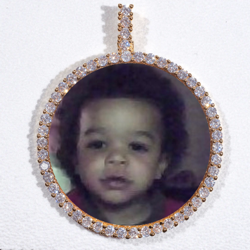 LARGE 3D CIRCLE CUSTOM PICTURE PENDANT