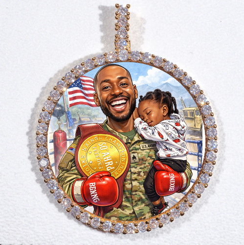 LARGE 3D CIRCLE CUSTOM PICTURE PENDANT