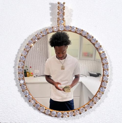 LARGE 3D CIRCLE CUSTOM PICTURE PENDANT
