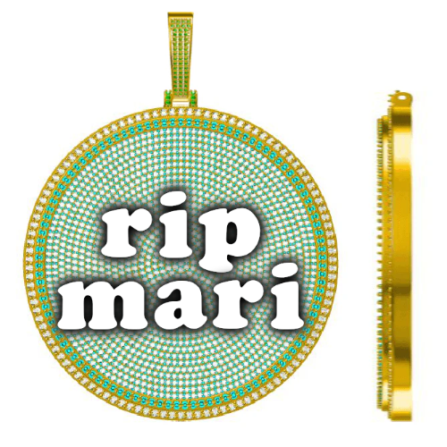 CUSTOM LETTER NECKLACE 3D BIG DISC