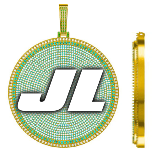 CUSTOM LETTER NECKLACE 3D BIG DISC
