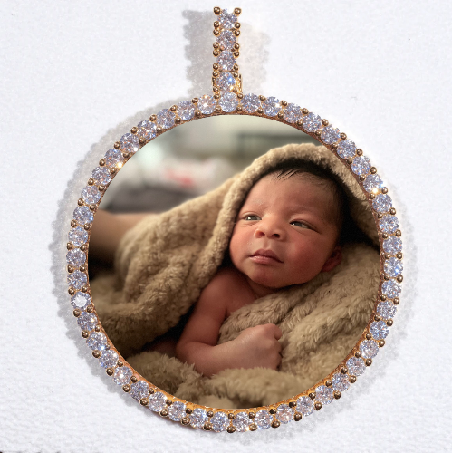 LARGE 3D CIRCLE CUSTOM PICTURE PENDANT