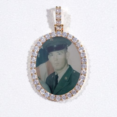 3D Oval Custom Picture Pendant